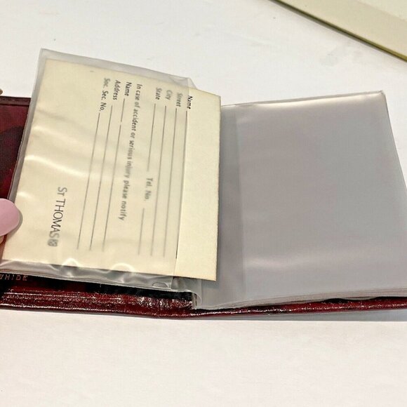 Vintage St. Thomas Men's Mahogany Card Case Wallet Mahogany Cowhide Leather 60s - Picture 7 of 10